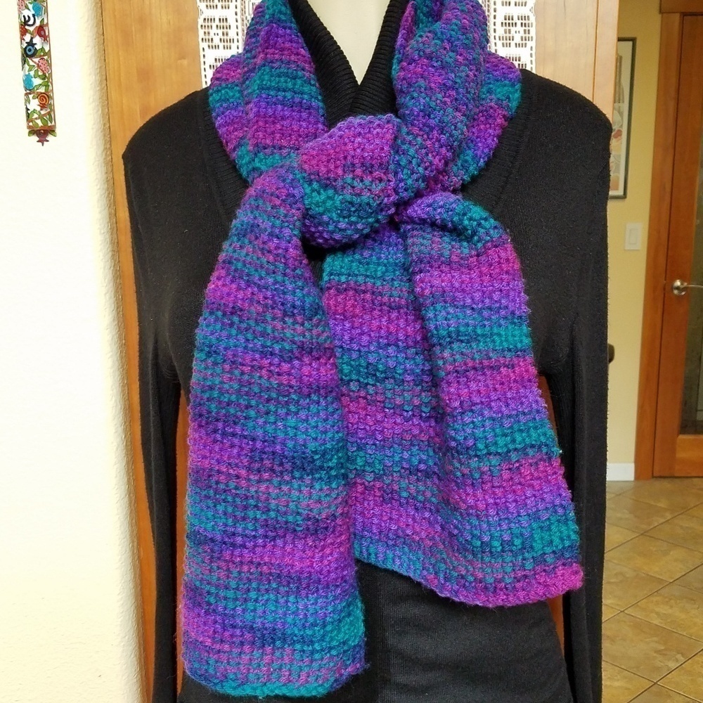 Copy - Hand Knit Vibrant Color Muffler/ Scarf